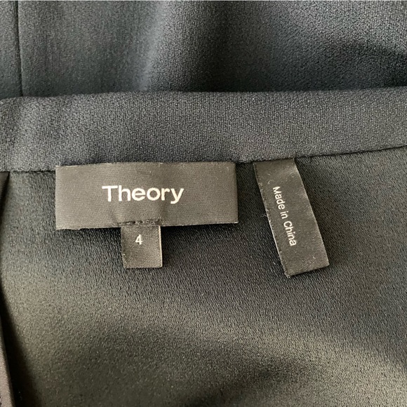 Theory Size 4 Navy Blue Off The Shoulder Elegant Mini Kensington Dress - Picture 7 of 8